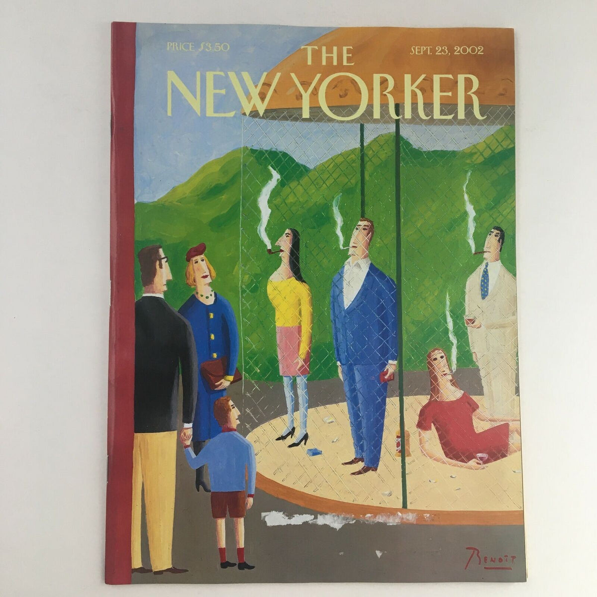 Cover of The New Yorker Magazine dated September 23, 2002, featuring the title and artwork titled 'Endangered Species' by Benoit van Innis.