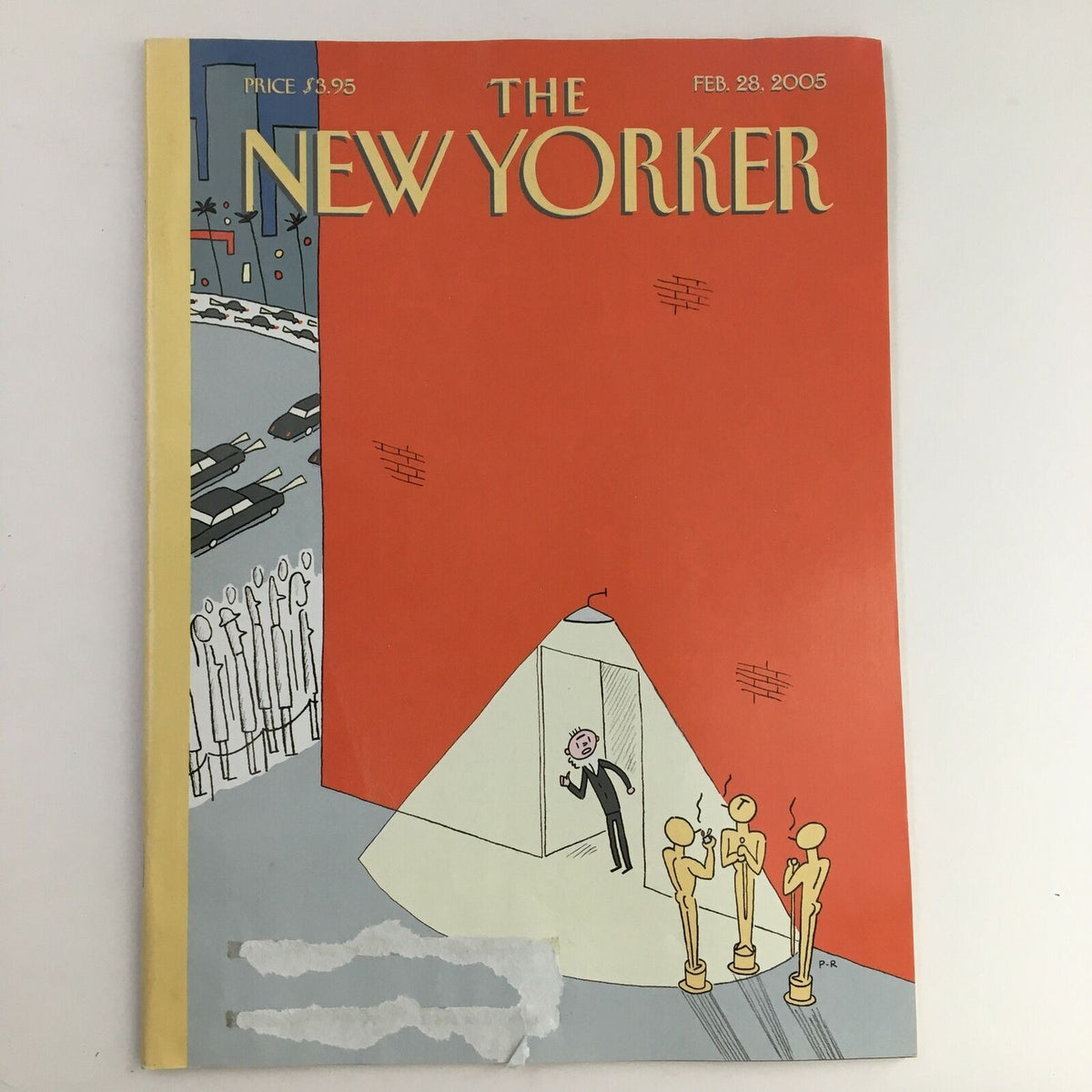Cover of The New Yorker Magazine February 28, 2005, showcasing an illustration featuring a figure amidst Oscars statues, emphasizing the theme of the Academy Awards.