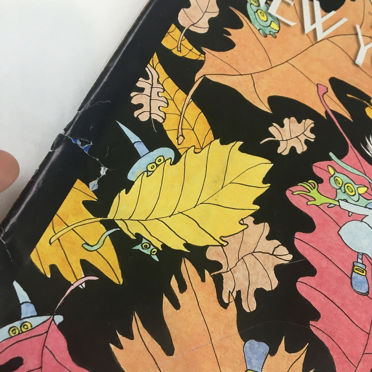 Cover detail of The New Yorker Full Magazine November 4 2002 featuring vibrant autumn leaves and whimsical creatures by Gahan Wilson.