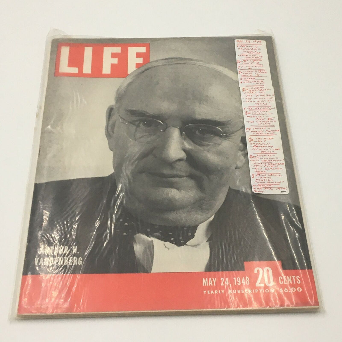 Life Magazine May 24 1948 Arthur H. Vandenberg Cover, Historical Edition for Collectors