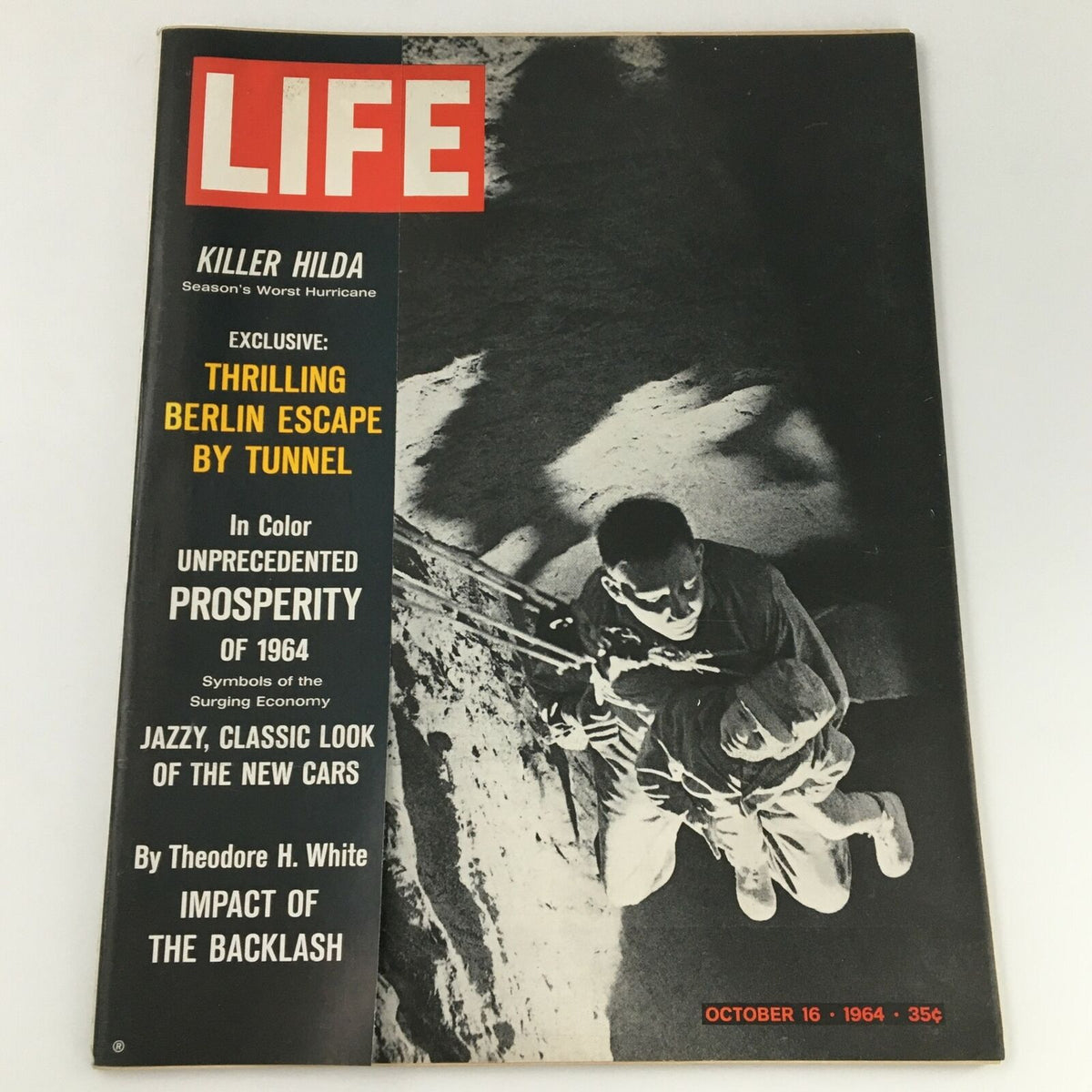 VTG Life Magazine October 16 1964 featuring the Berlin Tunnel Escape story on the cover, showcasing iconic images and headlines related to Cold War history.