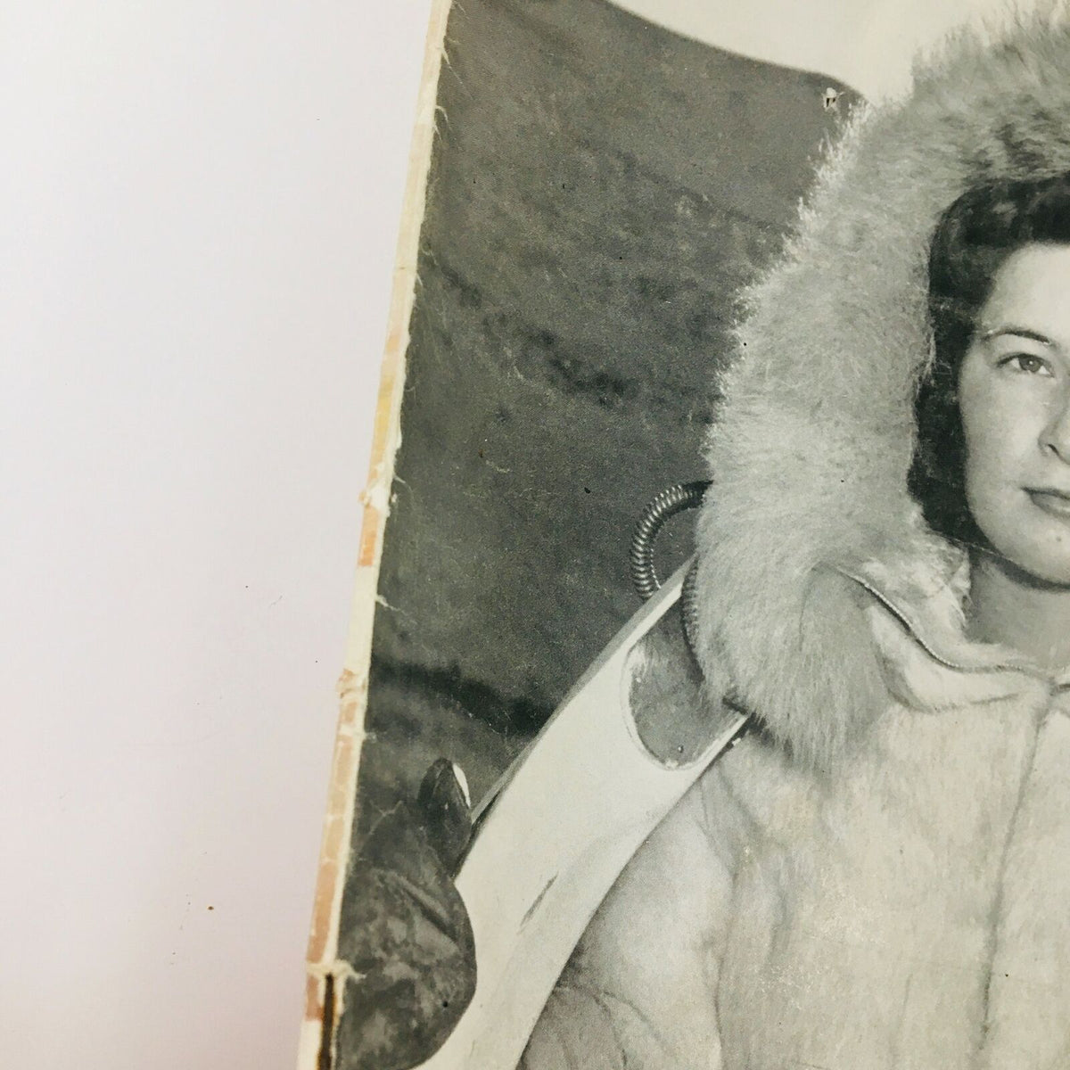 Cover detail of VTG Life Magazine January 3 1944 featuring a woman in a winter fur coat, reflecting the theme of 'Holiday in the Beautiful Alaska'.