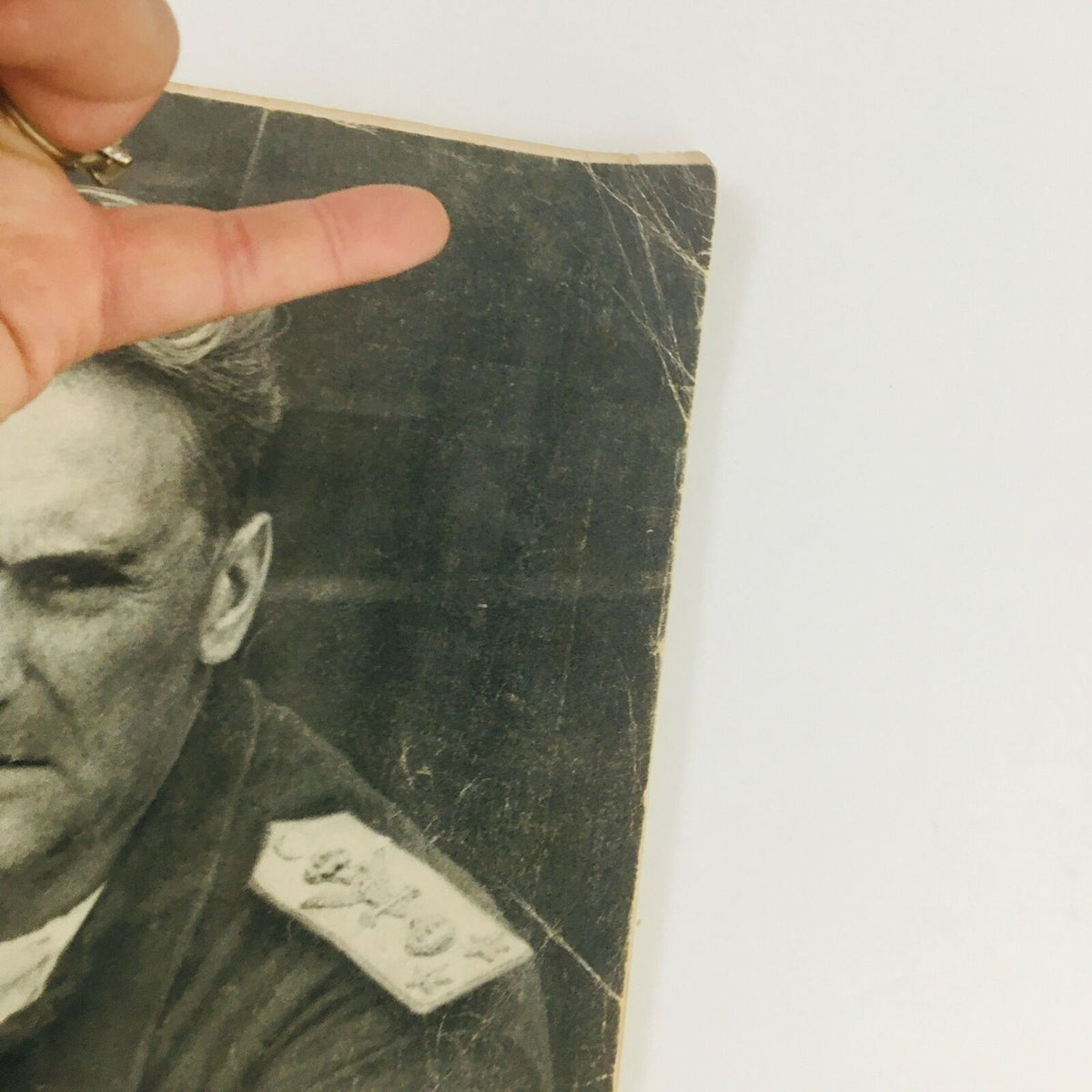 Close-up view of the VTG Life Magazine June 24 1940 cover showing details of Marshal Army Chief Rodolfo Graziani's portrait.