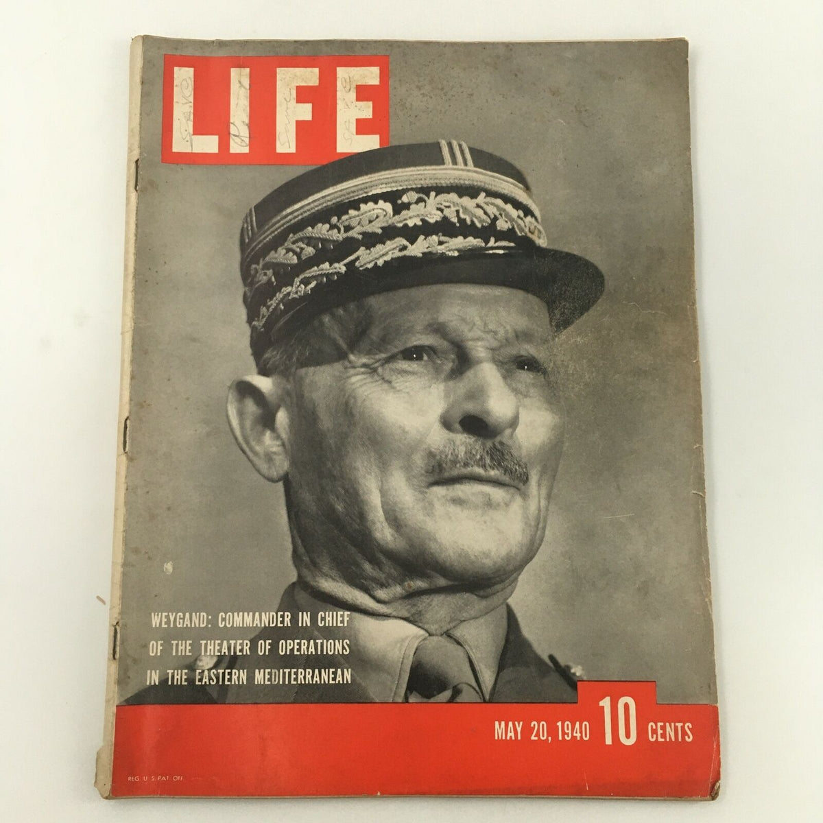 Life Magazine May 20 1940 General Weygand Eastern Mediterranean WW2 History Collector's Item