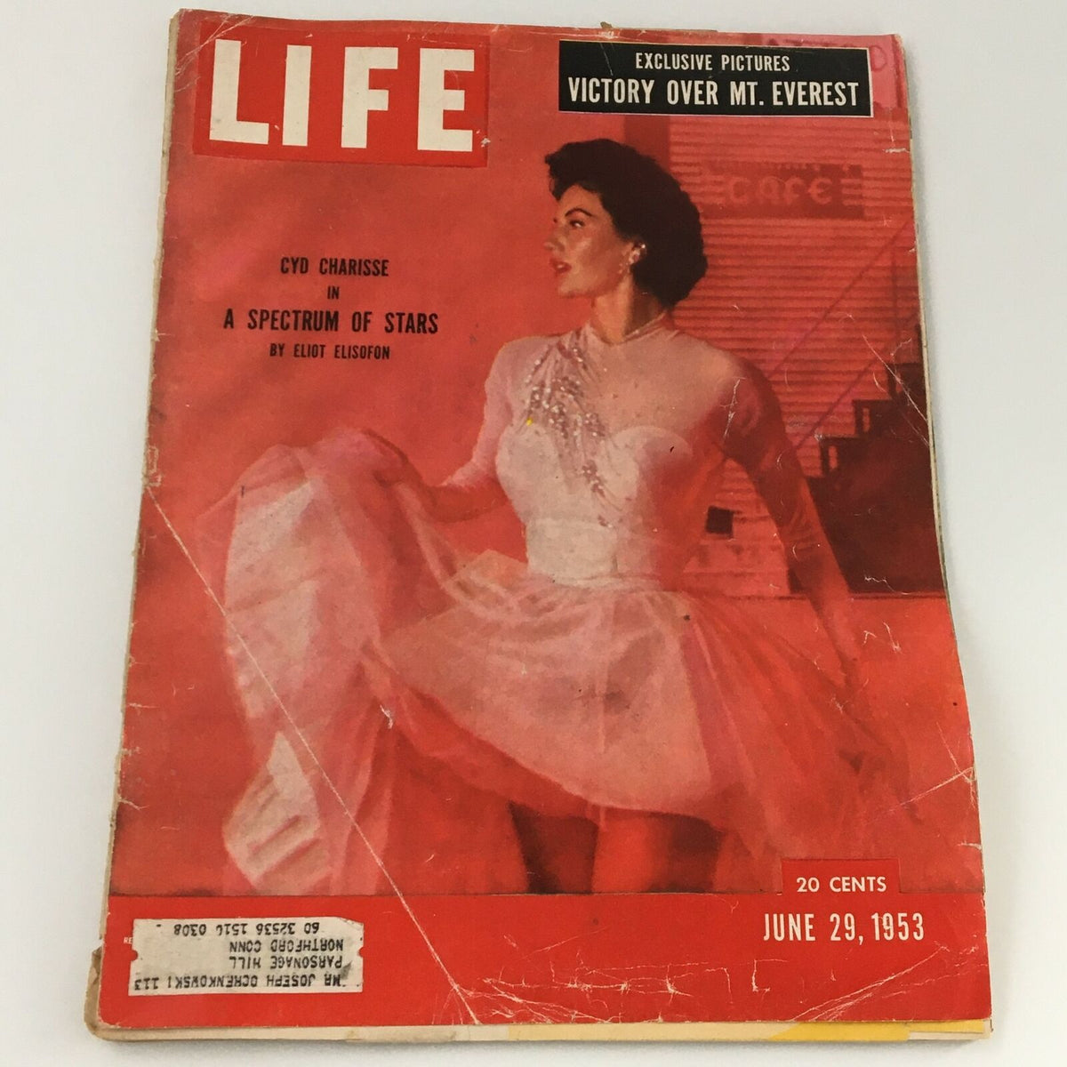 Cover of Life Magazine from June 29, 1953, featuring Cyd Charisse in 'A Spectrum of Stars', showcasing vintage Hollywood glamour and style.