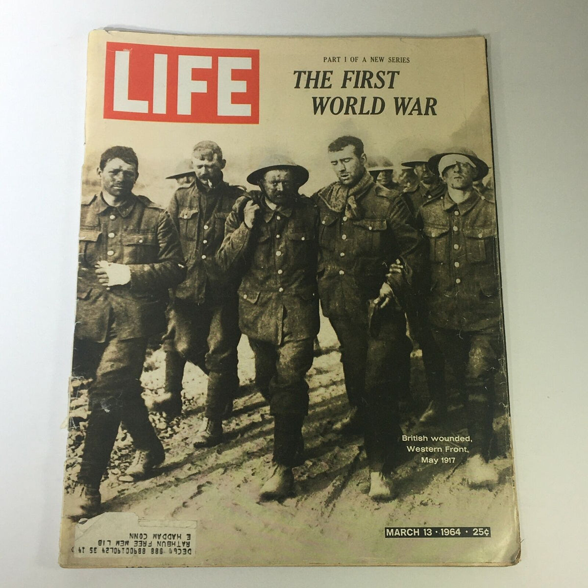 VTG Life Magazine March 13 1964 featuring the cover image with soldiers from The First World War. This historical magazine offers insights into the war's impact.