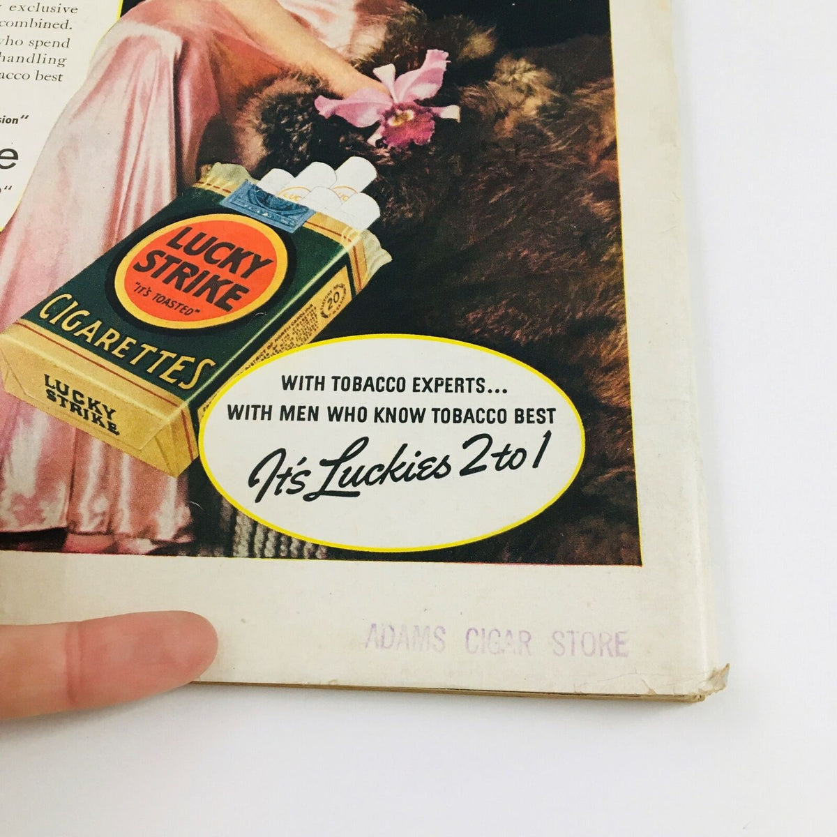 Inner page advertisement for Lucky Strike cigarettes from the VTG Life Magazine October 18 1937, reflecting historical advertising trends.