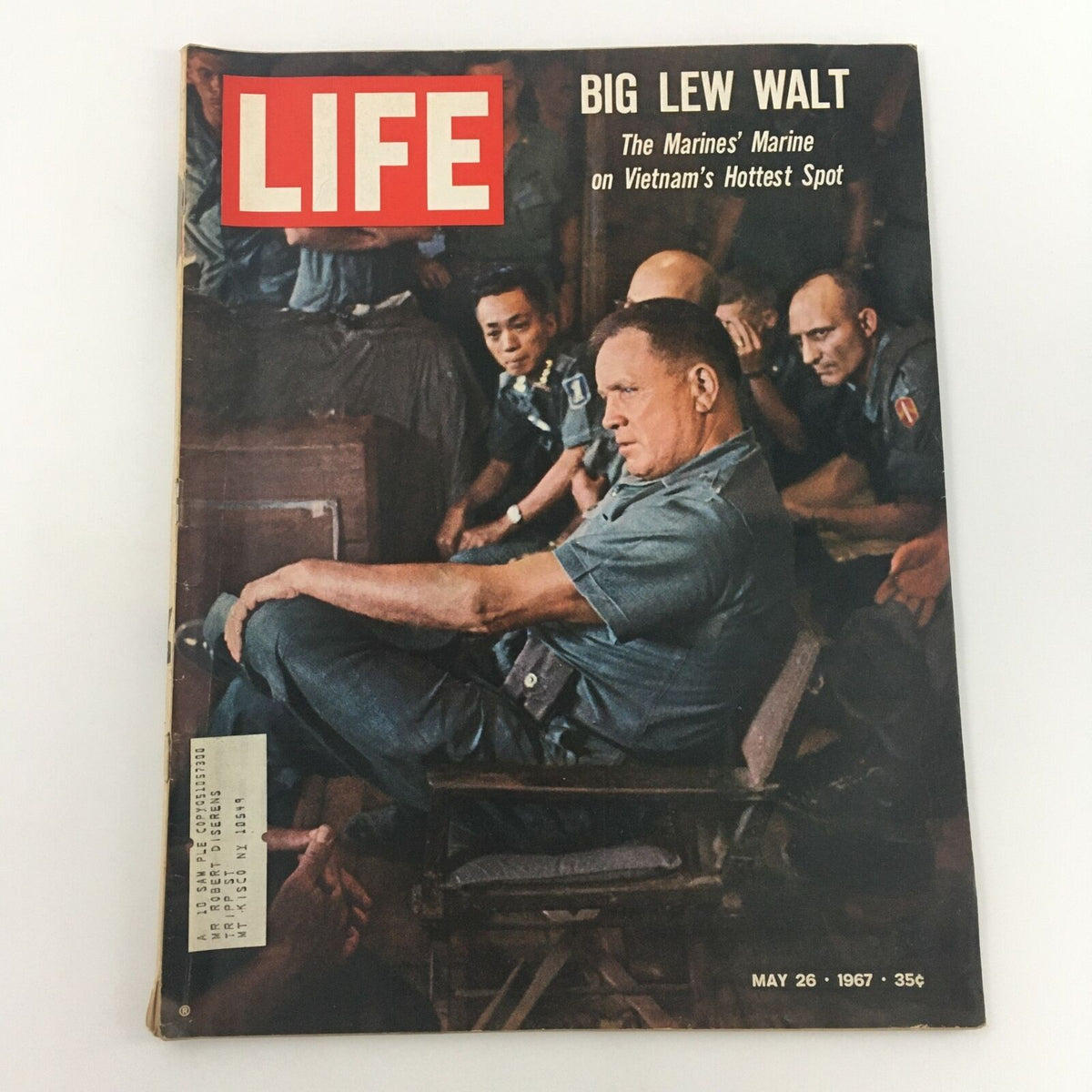 VTG Life Magazine May 26 1967 featuring Big Lew Malt, the Marines' Marine, on Vietnam's hottest spot. Captivating cover showcasing military personnel during the Vietnam War.