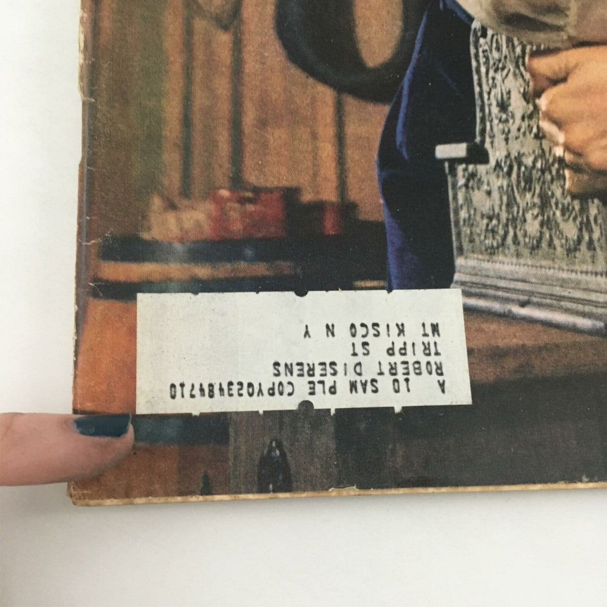 Vintage Life Magazine April 3, 1964 featuring Carol Channing on the cover, showcasing a portion of the magazine's edge with a visible address label.