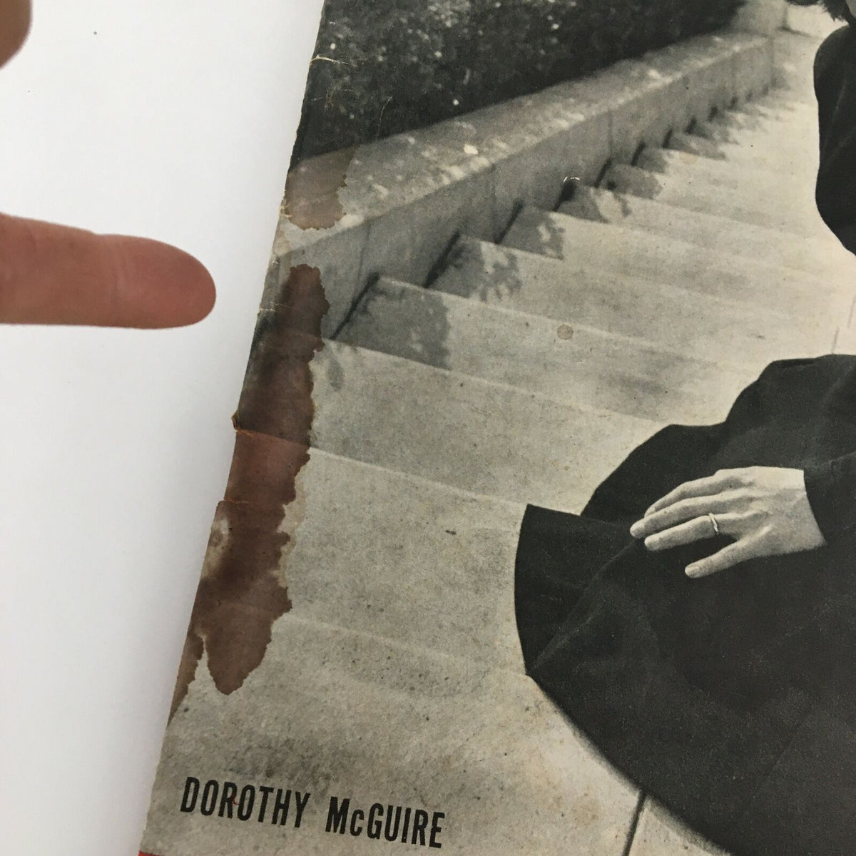 Close-up of the cover of VTG Life Magazine February 18 1946 highlighting Dorothy McGuire's name and details of the magazine.
