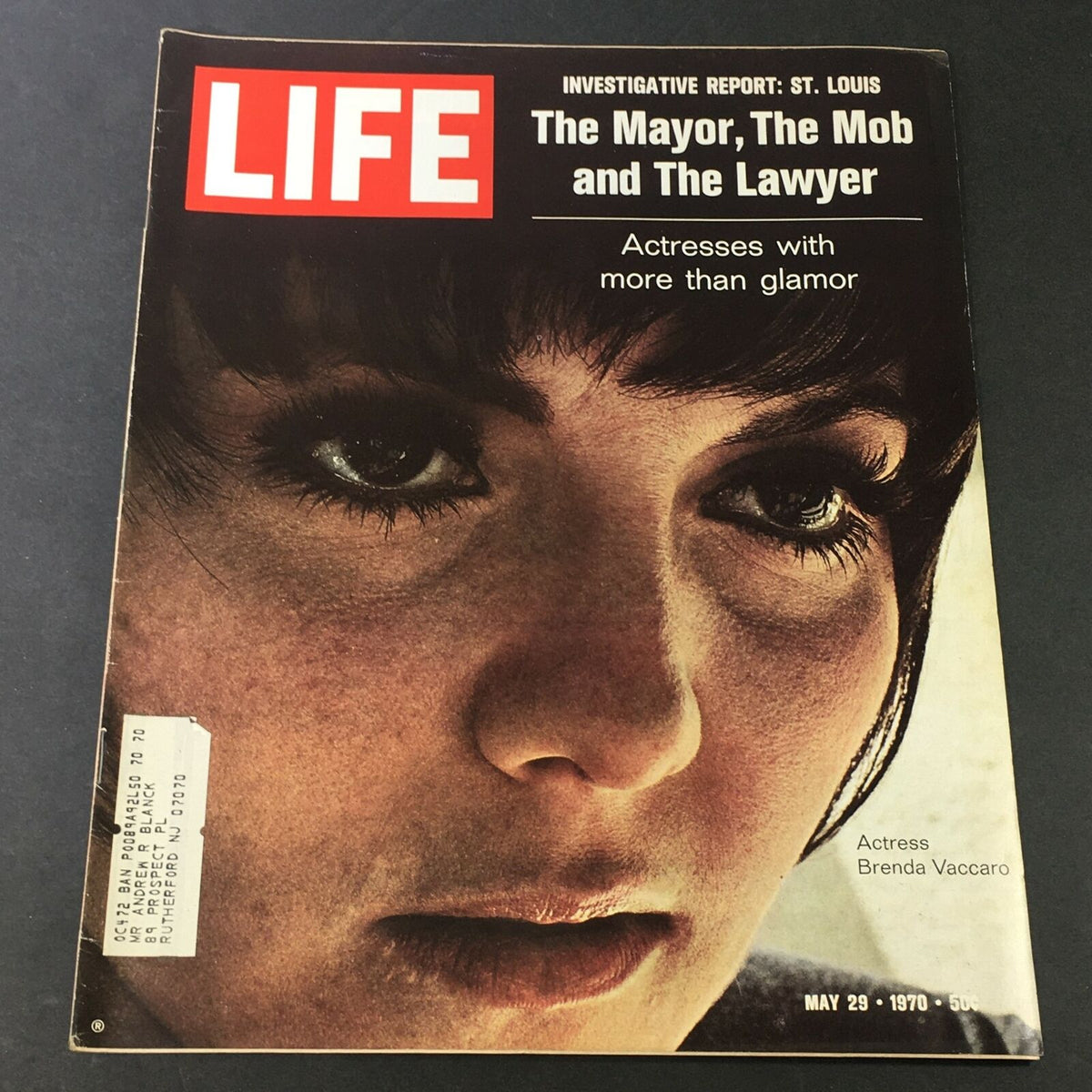 Cover of VTG Life Magazine dated May 29, 1970, featuring actress Brenda Vaccaro with the headline 'Actresses with more than glamor' highlighting her captivating style and beauty.