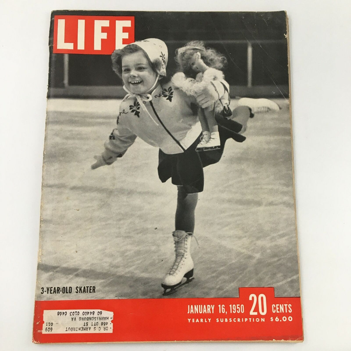Life Magazine January 16, 1950 - Cover Featuring 3-Year-Old Skater & Vintage Photography