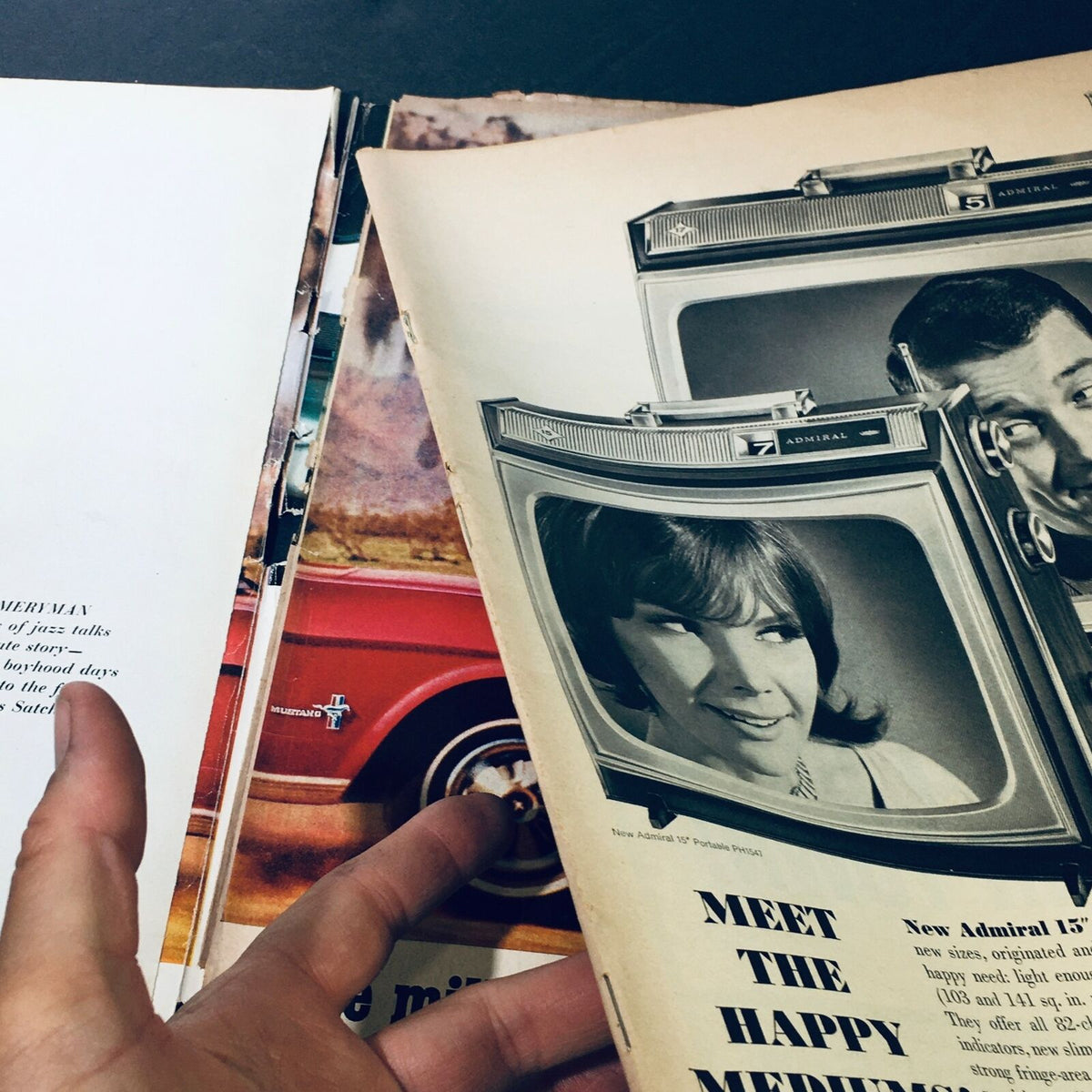 Interior view of VTG Life Magazine April 15 1966, showcasing vintage advertisements and design trends from the 1960s.