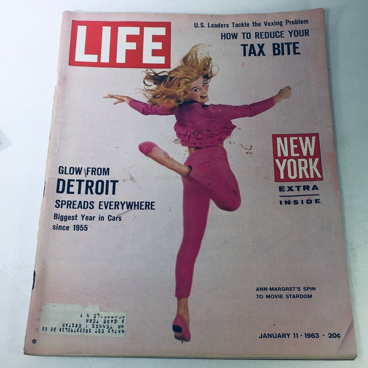 Vintage Life Magazine cover featuring Ann-Margret, January 11, 1963, highlighting her journey to movie stardom.