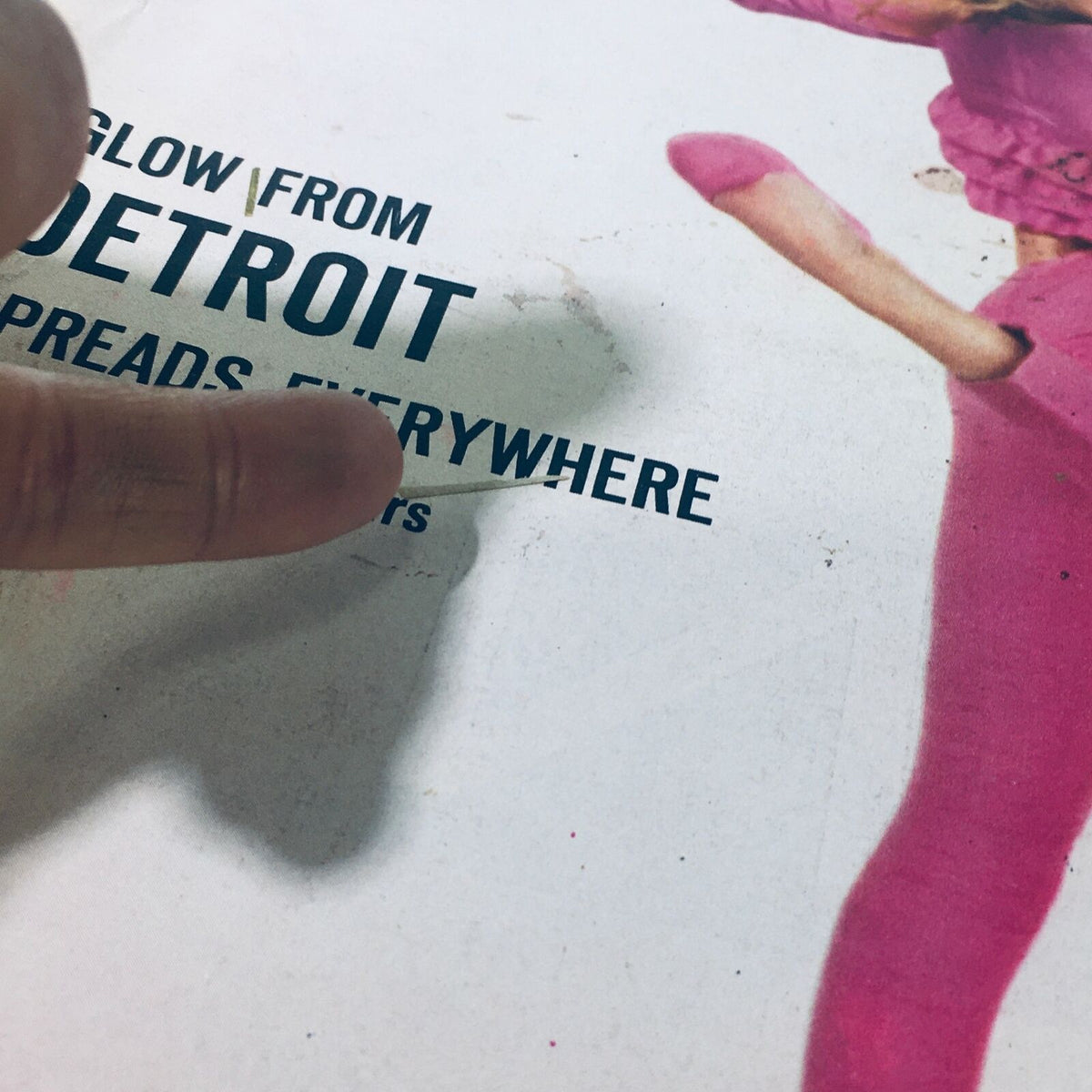 Detailed view of vintage Life Magazine cover showing text about Detroit, featuring Ann-Margret, dated January 11, 1963.