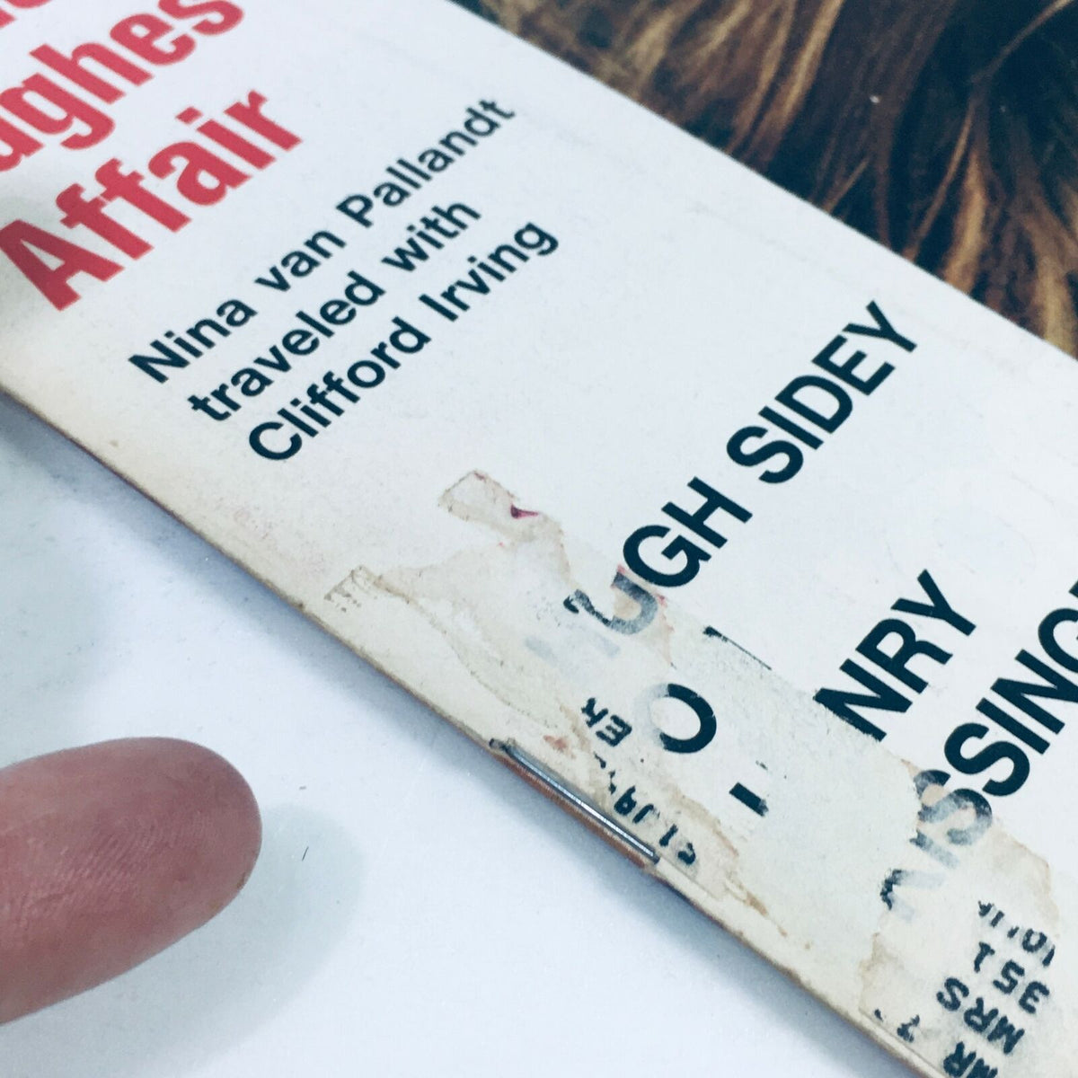 Detail of the back cover of VTG Life Magazine featuring Nina van Pallandt, revealing additional markings and wear indicative of its collectible status.