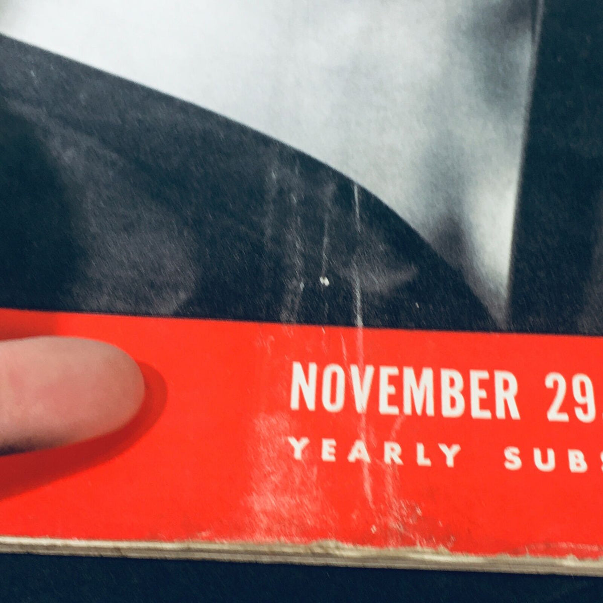 Detail shot of the VTG Life Magazine cover with focus on the publication date and subscription details, emphasizing its historical significance.
