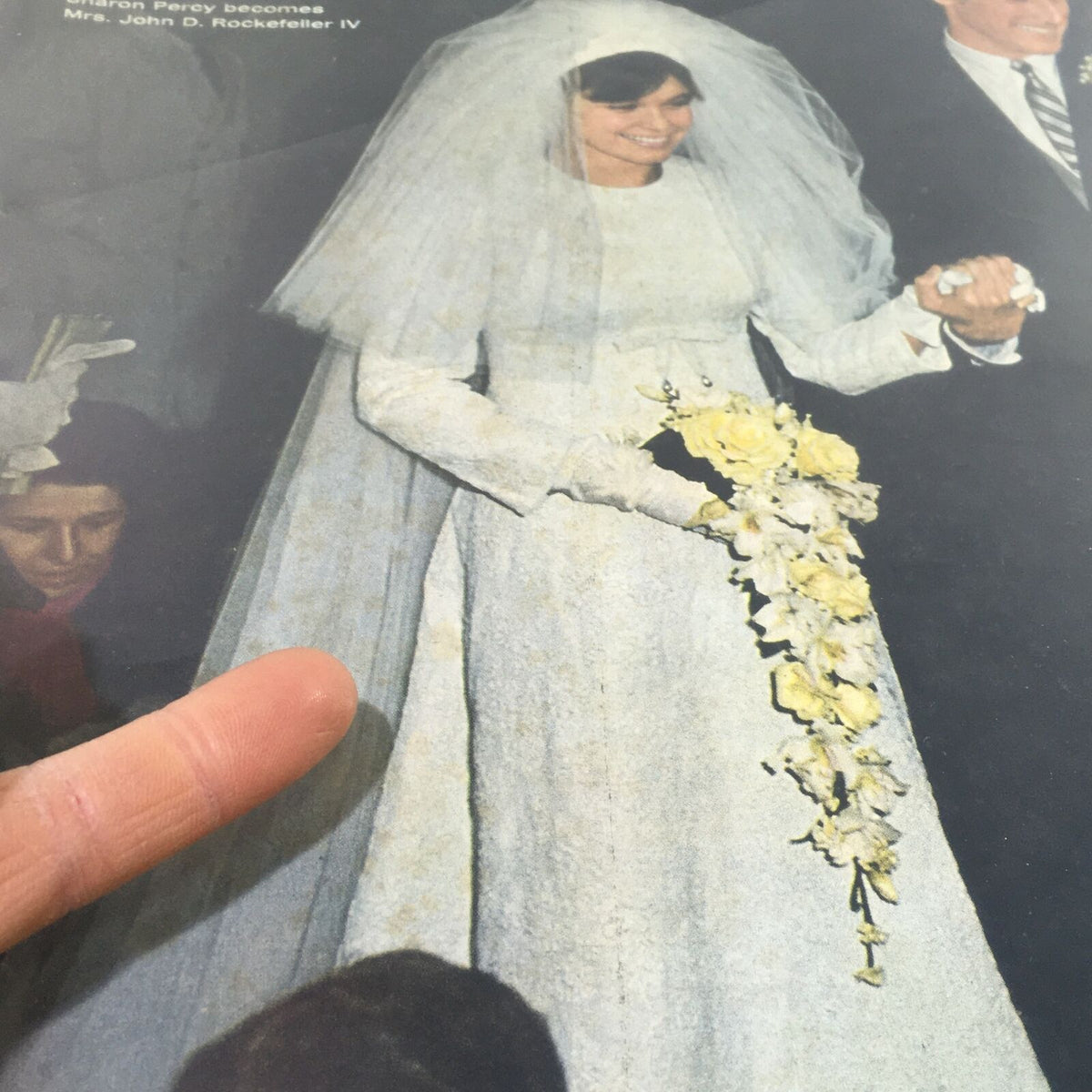 Close-up of the cover of Life Magazine dated April 14, 1967, highlighting Sharon Percy as she becomes Mrs. John D. Rockefeller IV and her elegant wedding attire.