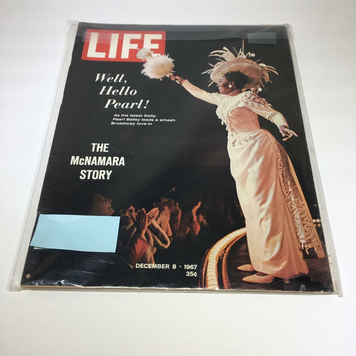 Vintage Life Magazine cover from December 8, 1967, featuring the McNamara Story and Pearl Bailey in a Broadway performance, showcasing captivating imagery and historical significance from the Love-In era.