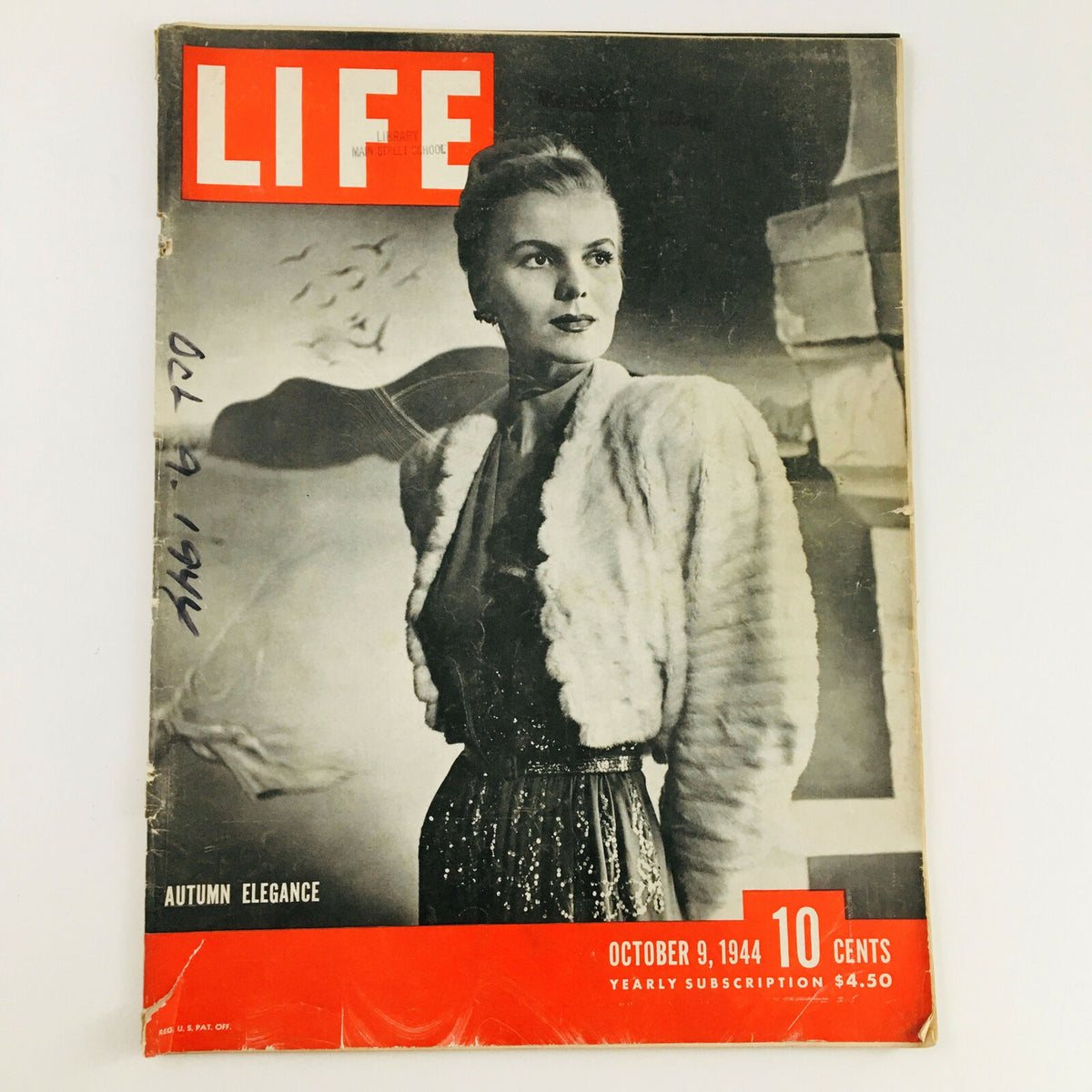 Life Magazine October 9 1944 Featuring Model Selene Mahri in Autumn Elegance with Protective Cover