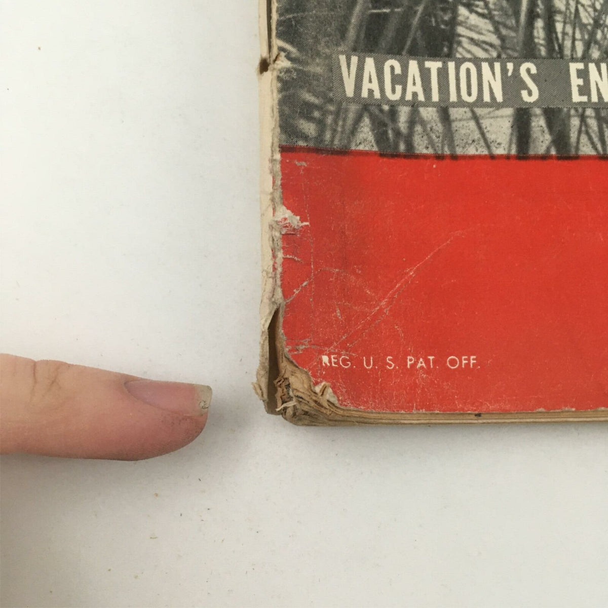 Close-up of the spine and edge of the VTG Life Magazine September 2 1946, showing wear and tear consistent with its vintage condition.
