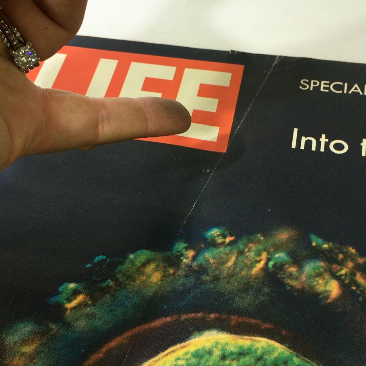 Close-up of the cover of VTG Life Magazine January 1970, titled 'The Worlds Within Our Body', with emphasis on the magazine title and colorful imagery.