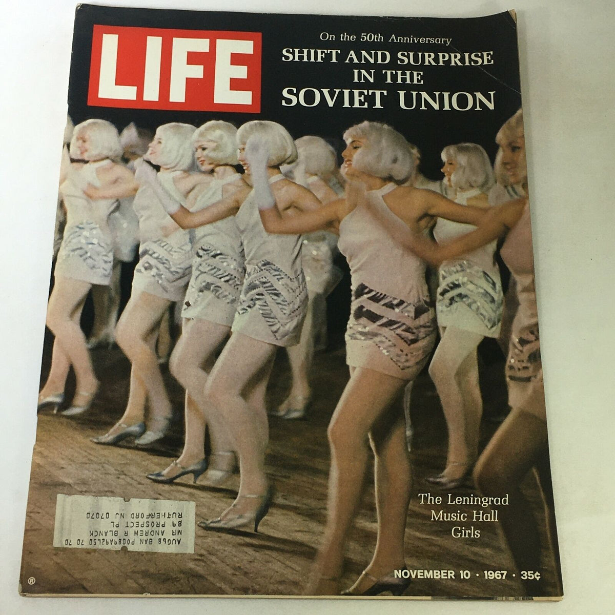 Cover of VTG Life Magazine from November 10, 1967 featuring The Leningrad Music Hall Girls, showcasing their glamorous performance attire.