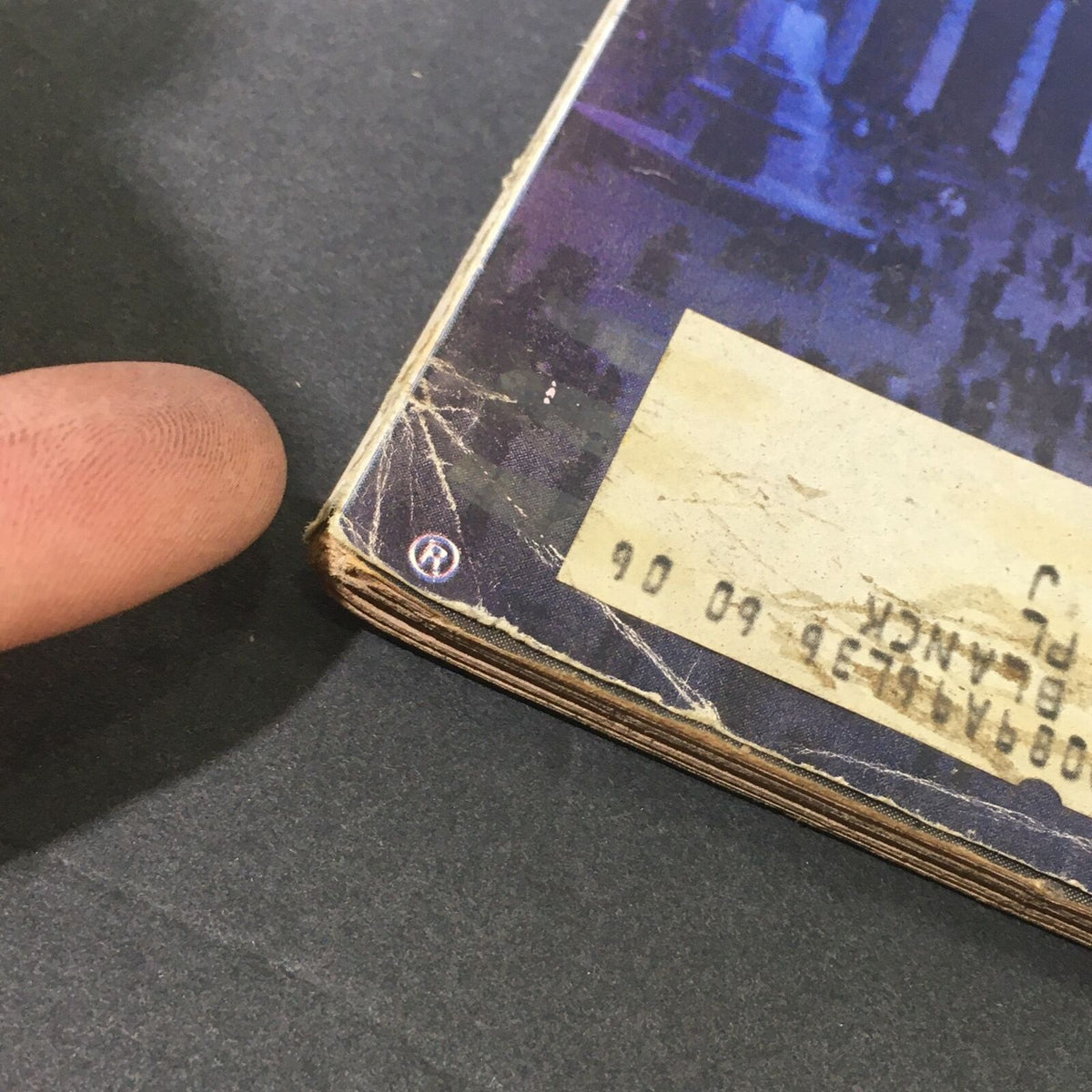 Close-up of the edge of VTG Life Magazine from June 14, 1963, featuring wear and a vintage address label, highlighting its history on St. Peter's and the next Pope.