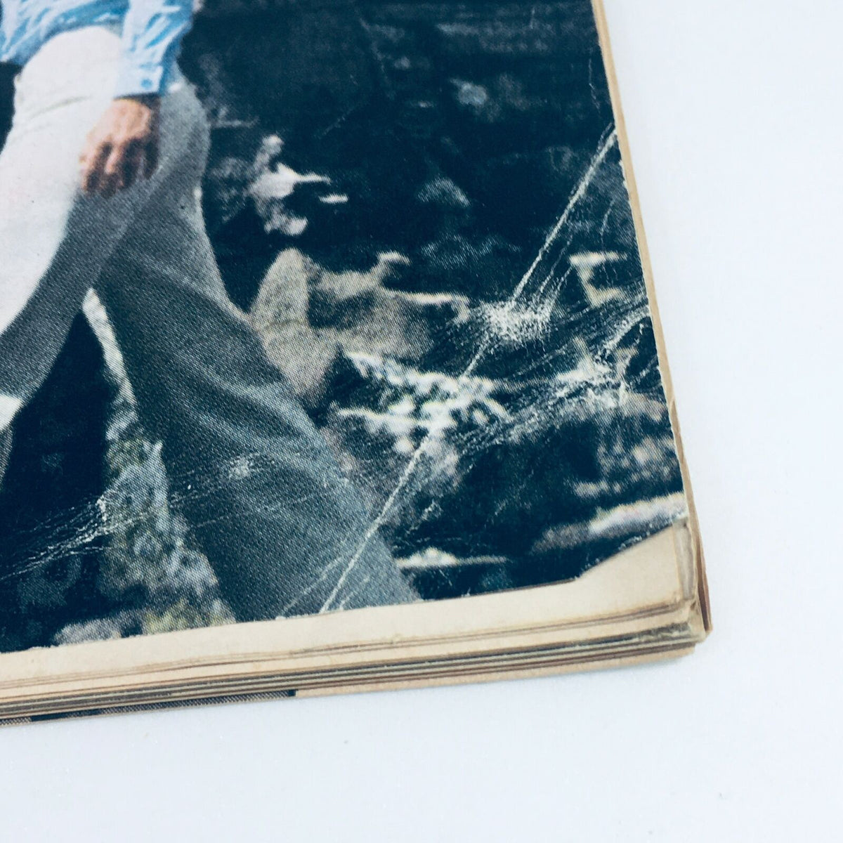 Close-up detail of the worn edge of the VTG Life Magazine from November 17, 1967, highlighting its vintage condition and character.
