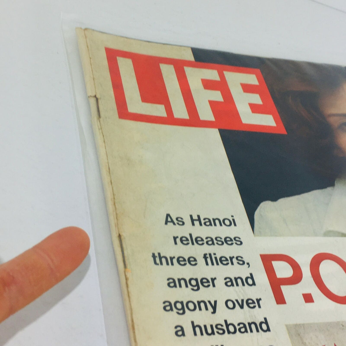 Detail of the VTG Life Magazine: September 29, 1972 cover, showcasing text about P.O.W. wives and the emotional impact of the Vietnam War.