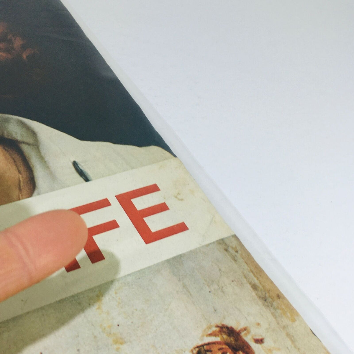 Close-up of the cover edge of VTG Life Magazine: September 29, 1972, showing vintage wear and tear as part of its historical charm.