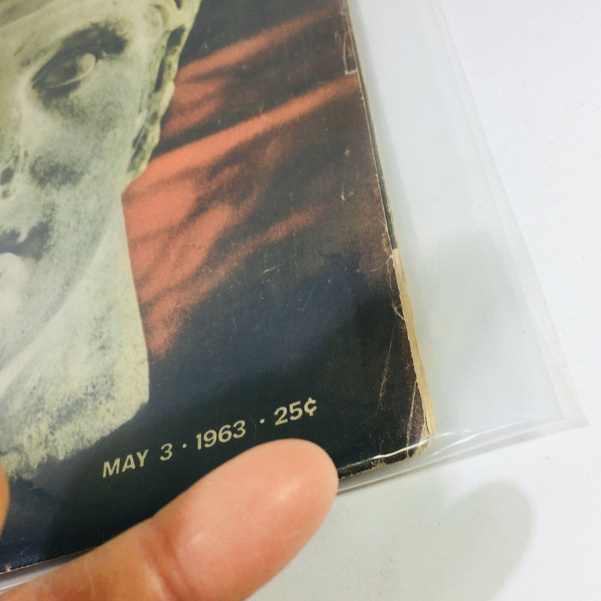 Close-up image of the VTG Life Magazine cover from May 3, 1963, highlighting the date and price, featuring Alexander The Great: Conqueror, New York Edition.