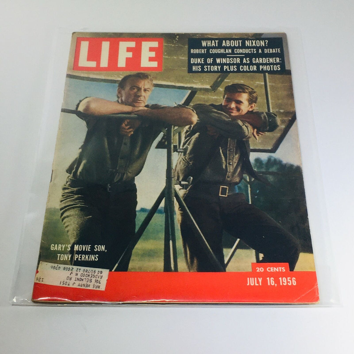 Cover of VTG Life Magazine: July 16, 1956 featuring Gary's Movie Son Tony Perkins and a prominent image of the Duke of Windsor, showcasing the vintage style and design of mid-20th century periodicals.