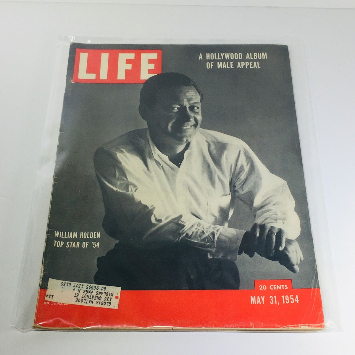 VTG Life Magazine from May 31, 1954 featuring William Holden, Top Star of '54, showcasing a classic Hollywood cover with male appeal.