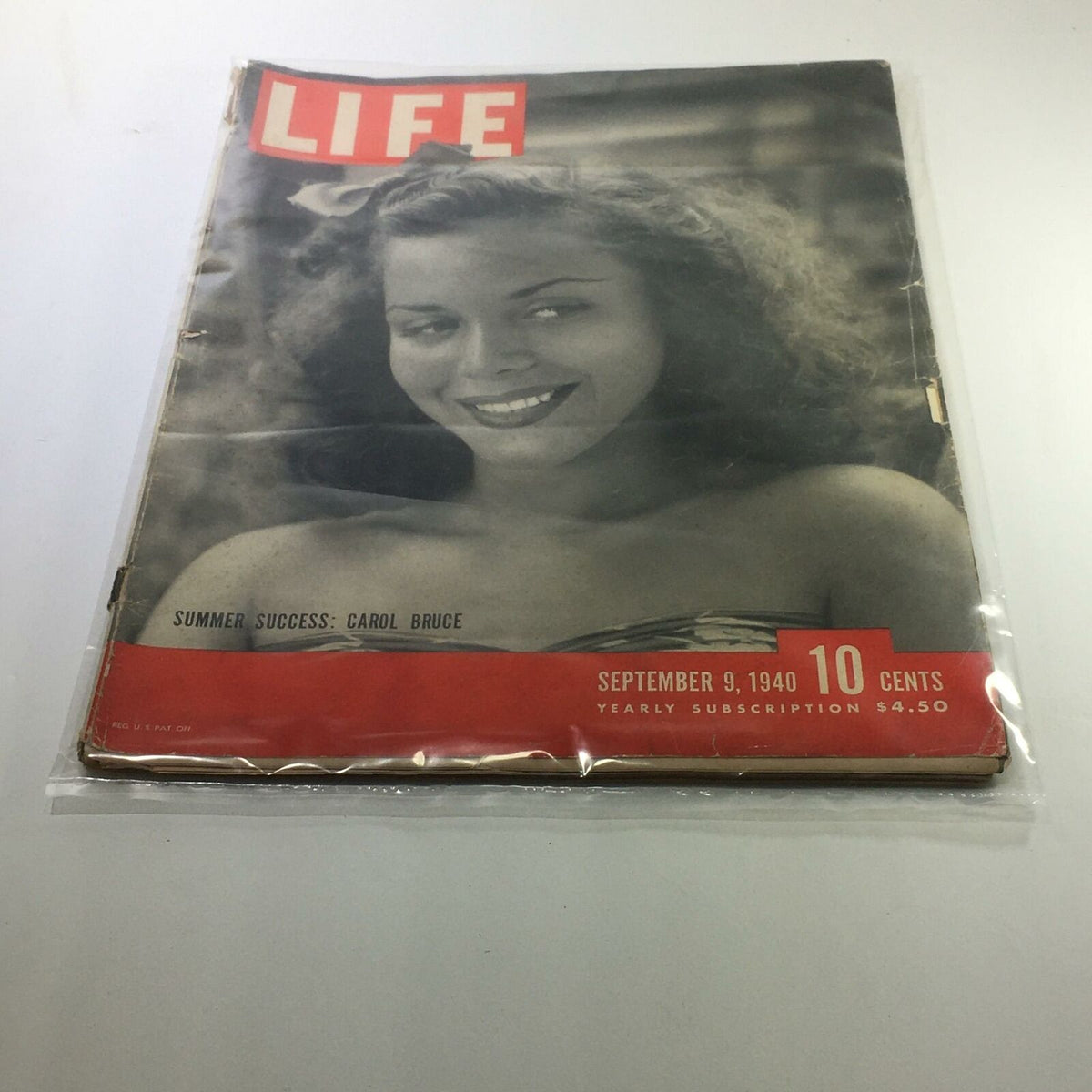 Cover of Life Magazine dated September 9, 1940, featuring the cover story 'Summer Success: Carol Bruce.' The magazine shows a vintage design with a beautiful photograph of a smiling woman, emphasizing the publication's nostalgic appeal for collectors of vintage magazines.