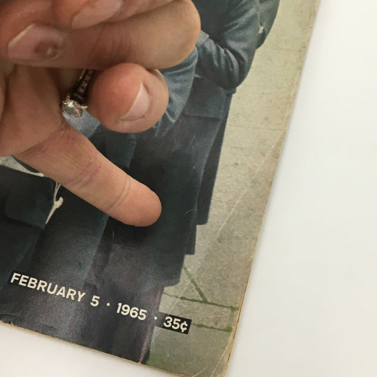 Close-up of the VTG Life Magazine dated February 5, 1965 highlighting the publication date and price, part of the feature on Churchill's Funeral.