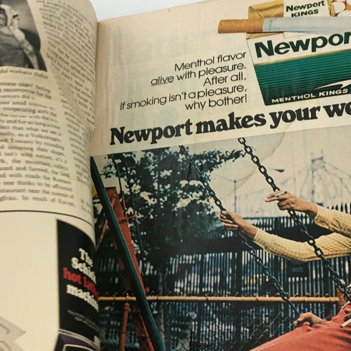 Another interior page from the VTG Life Magazine September 15 1972, highlighting a Newport cigarette advertisement, reflecting mid-20th century marketing.