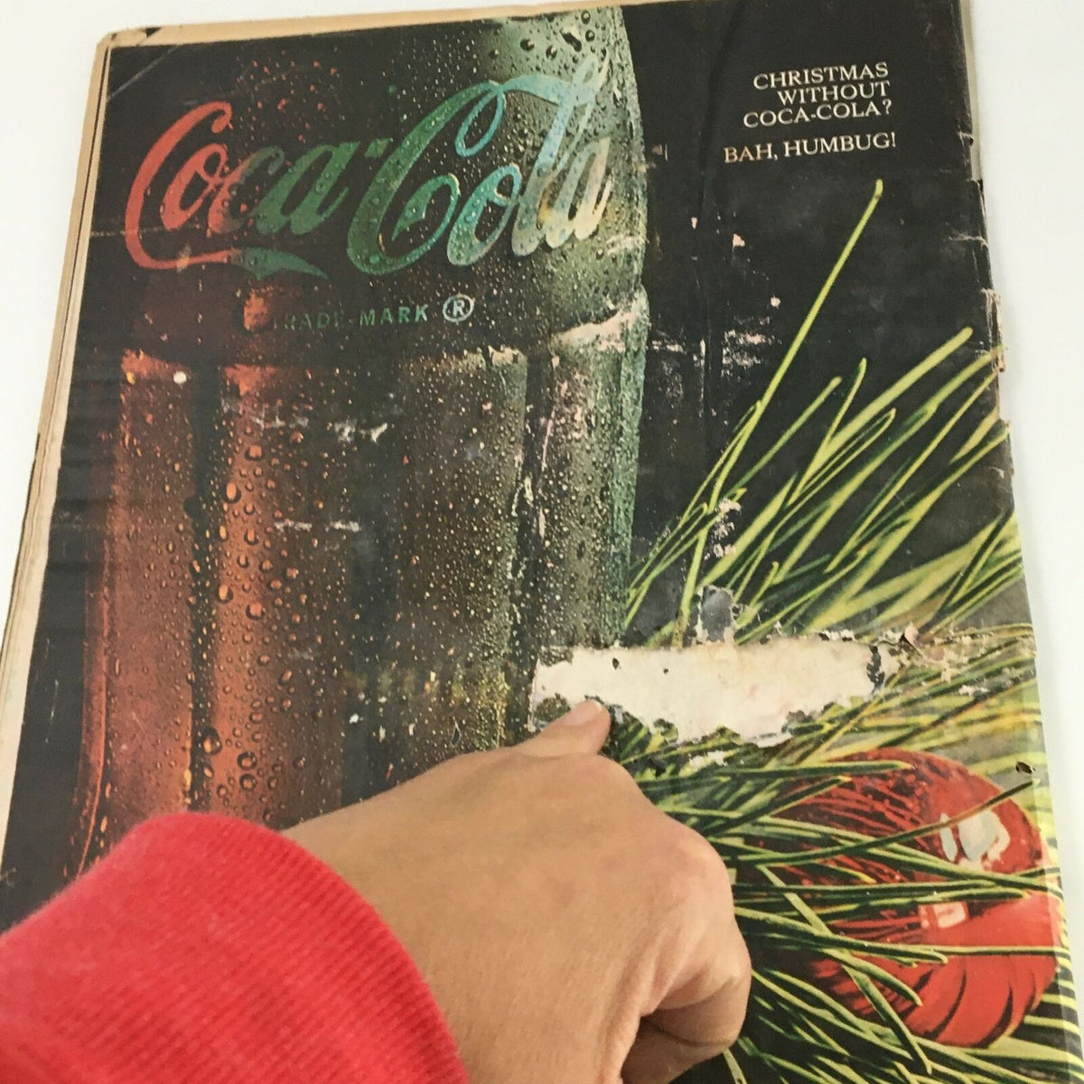 Close-up of the back cover of VTG Life Magazine December 23, 1966, highlighting a Coca-Cola advertisement and a festive holiday scene.