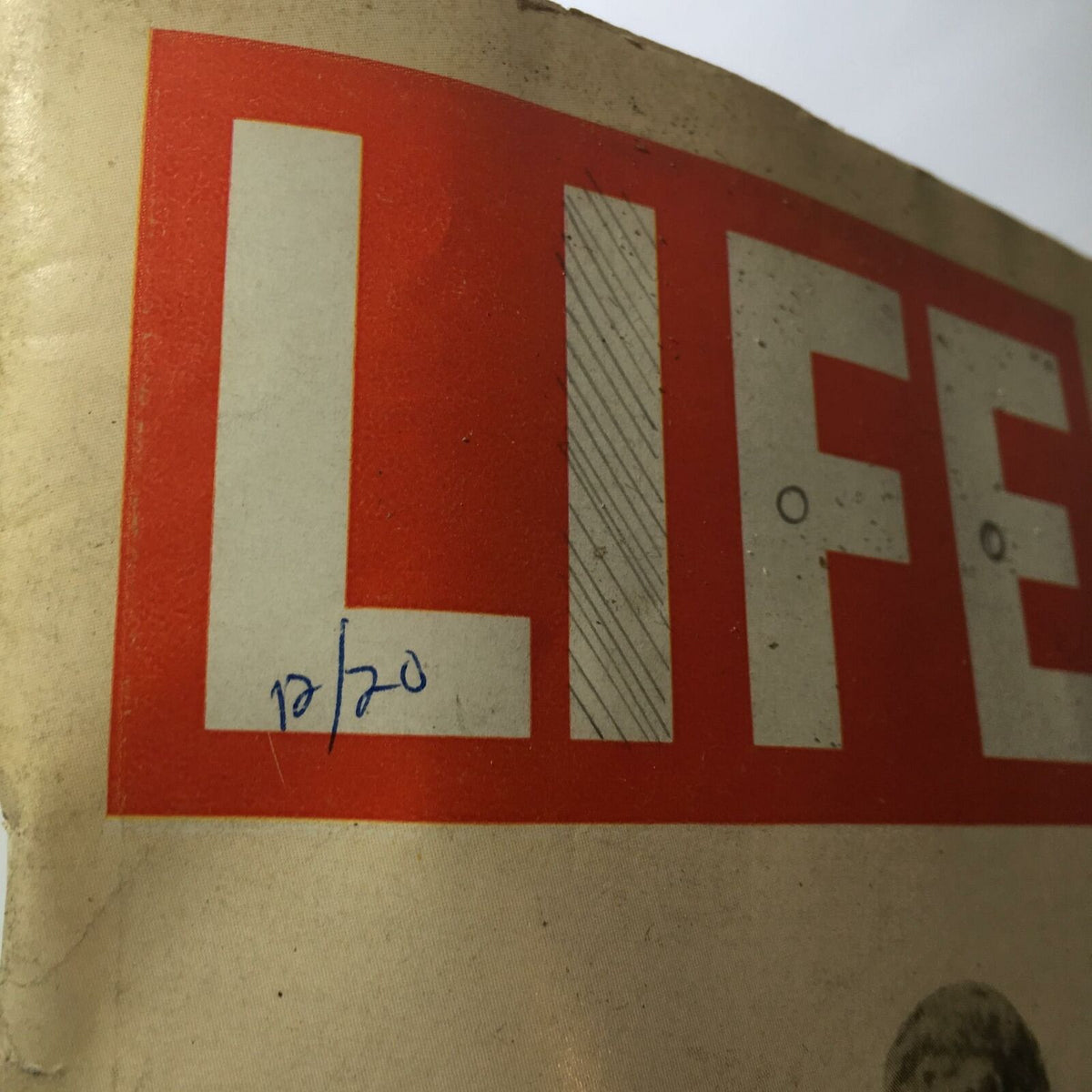 Top corner of the Vintage Life Magazine titled 'The First Word War', dated March 13, 1964, highlighting the iconic red 'LIFE' logo.