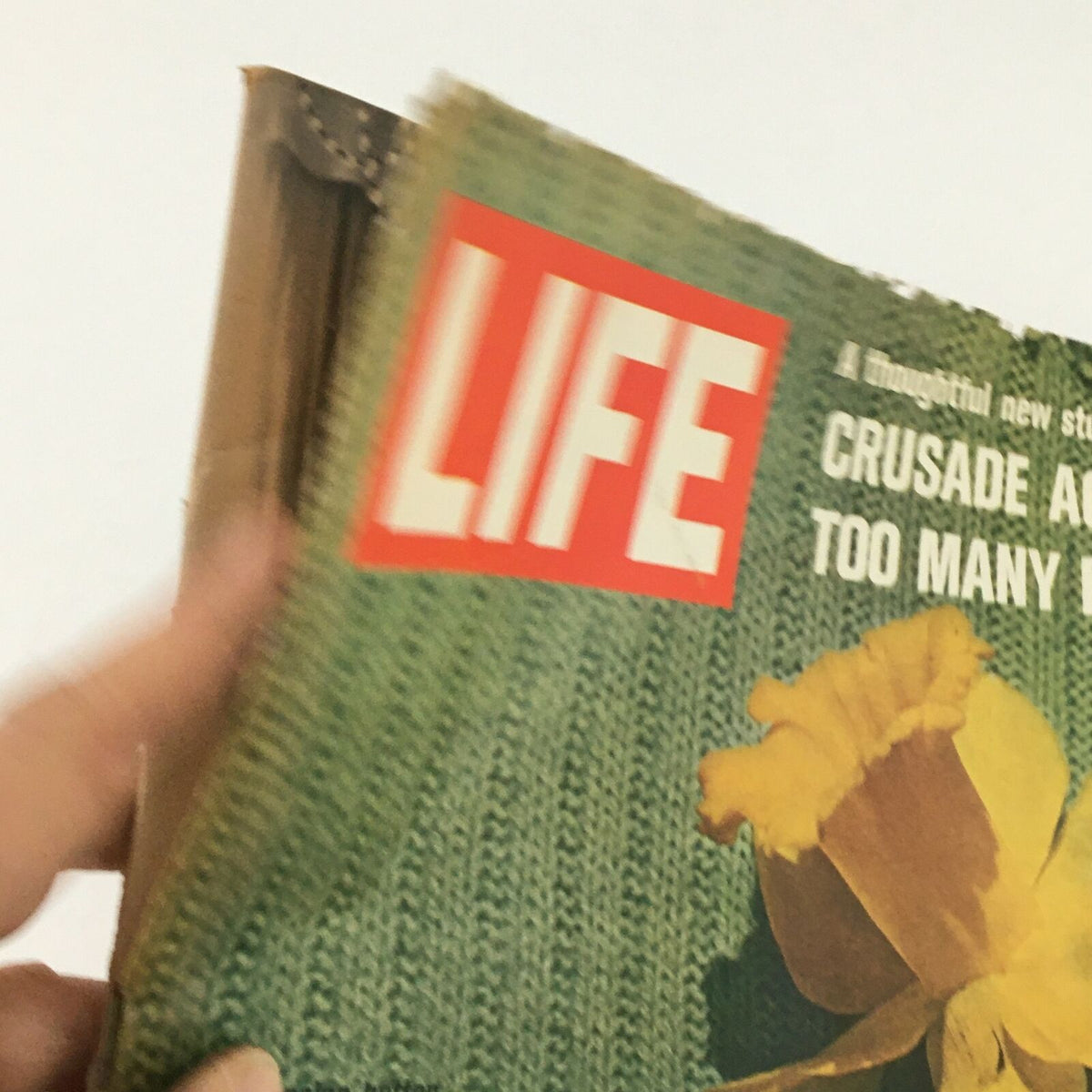 Front cover detail of the vintage Life Magazine from April 17, 1970, displaying the title 'LIFE' and part of the cover design with typical age wear.