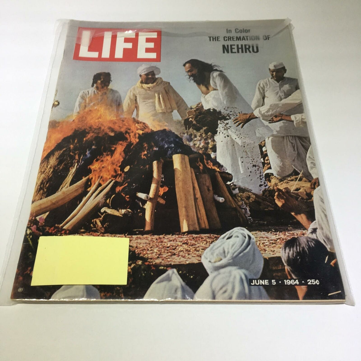 VTG Life Magazine June 5 1964 cover featuring the cremation of Nehru, showcasing a historical event with vibrant imagery and a poignant narrative.