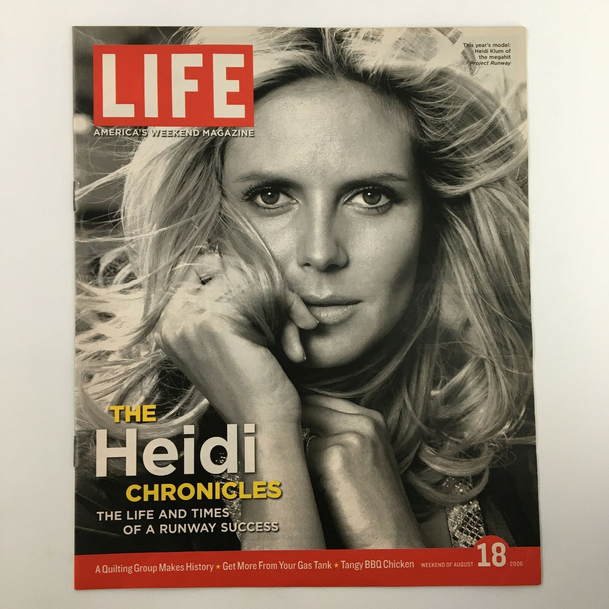 Life Magazine insert titled 'The Heidi Chronicles' featuring Heidi Klum on the cover, capturing her iconic beauty and allure from August 18, 2006.