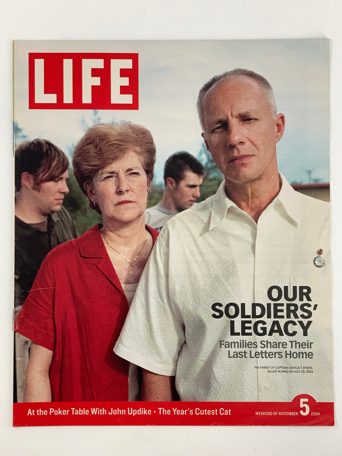 Life Magazine Newspaper Insert featuring Captain Joshua T. Byers, dated November 5, 2004, showcasing a historical moment in American journalism.