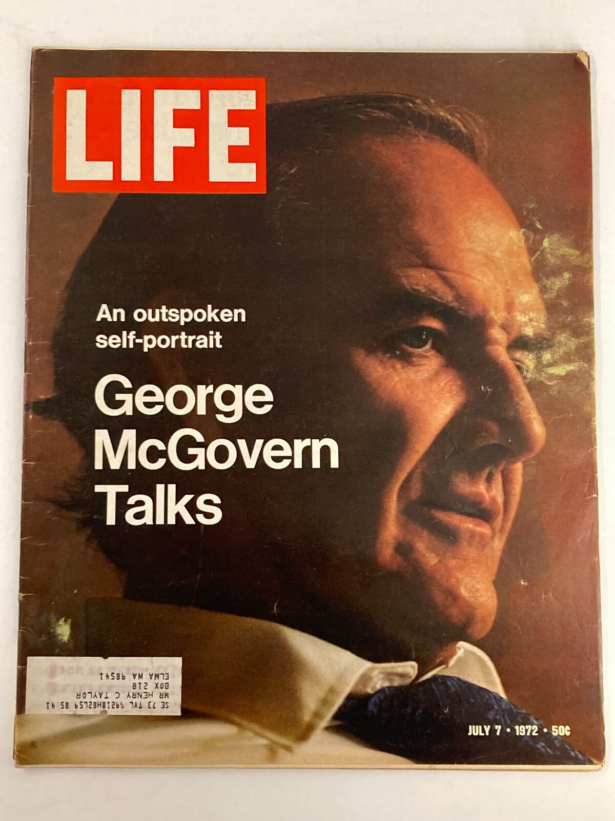 Cover of VTG Life Magazine from July 7, 1972 featuring George McGovern with the headline 'An Outspoken Self-Portrait'.