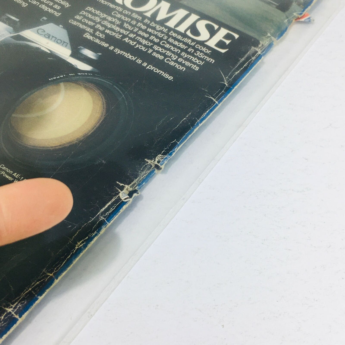 Back cover of the VTG Life Magazine from February 1982, highlighting visible creases and tears, adding to its authenticity as a nostalgic collectible.