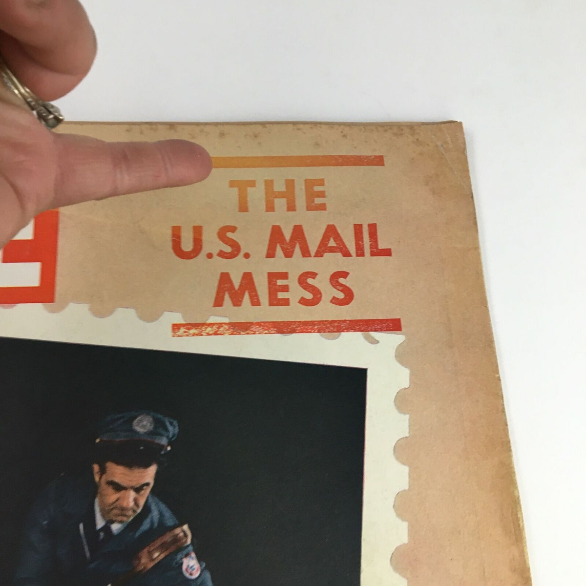 Cover of Life Magazine from November 28, 1969, featuring the title 'The U.S. Mail Mess,' showcasing a vintage postal theme with worn edges.