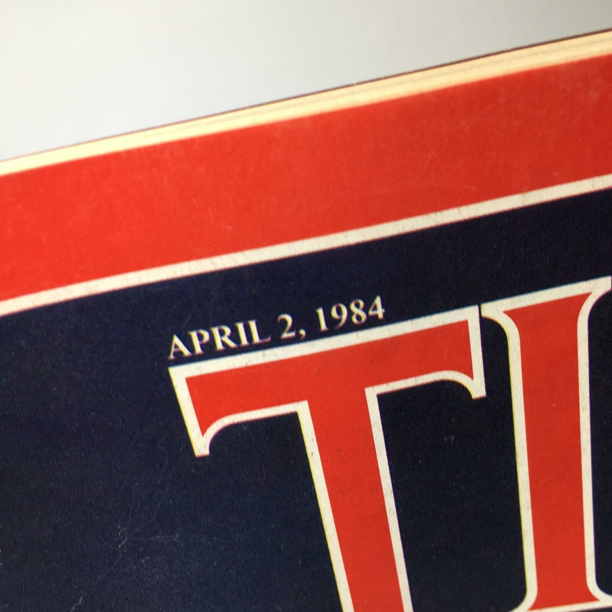 Cover detail of Time Magazine, April 2, 1984, featuring the date prominently displayed, relevant to the issue titled 'Haig Looks Back: Drawing The Line In Central America.'