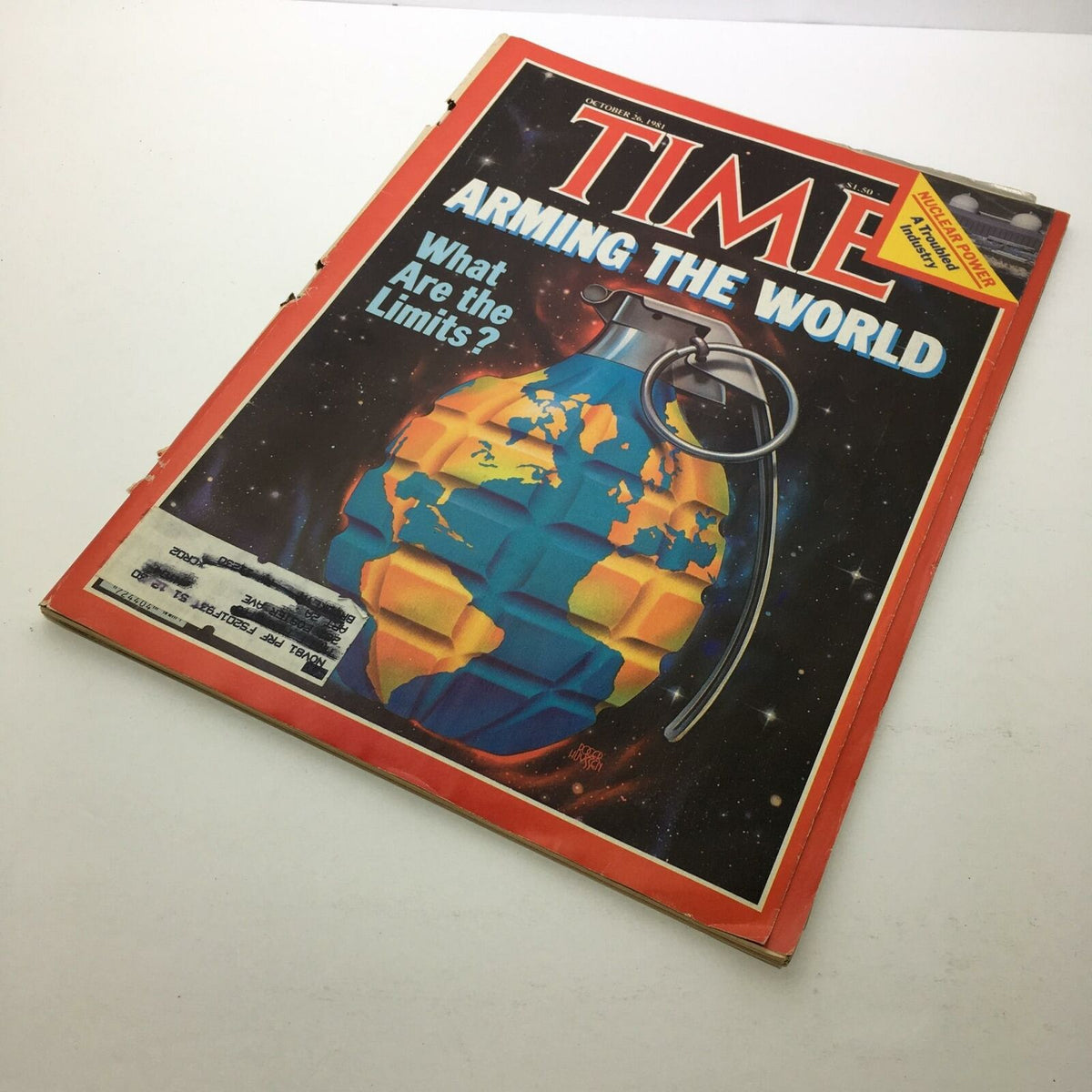 Time Magazine issue from October 26, 1981, prominently displaying the cover story 'Arming the World: What are the Limits?' with vibrant graphics.
