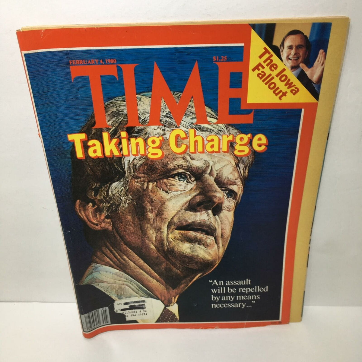 Time Magazine February 4, 1980 cover featuring the title 'Taking Charge' and a portrait of a man with an intense expression, highlighting a historical moment.
