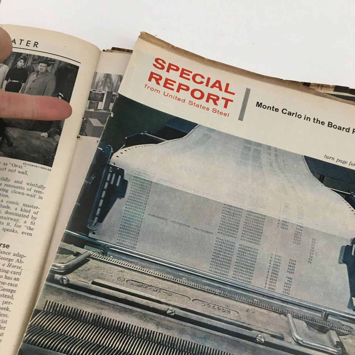 Inside page of Time Magazine October 20, 1961 with a special report from United States Steel, highlighting industrial themes.
